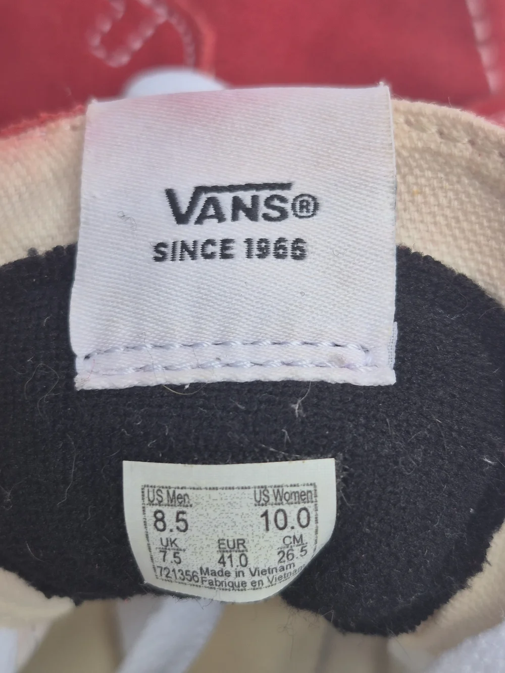 VANS Sk8-Hi Red Suede Canvas High Top Sneakers Mens 8.5 Womens 10 VN000D5IB8C